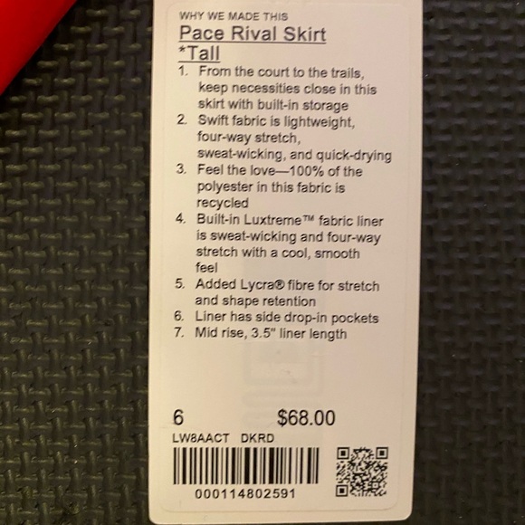 lululemon Pace Rival Skirt *Tall - Picture 2 of 4